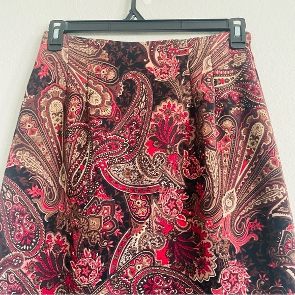 Briggs New York petite midi paisley skirt 10P modest formal old money elegant - Picture 2 of 7
